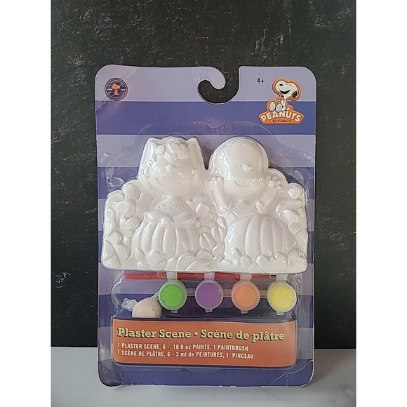 Peanuts Pumpkin Patch Plaster Scene Kid Craft - Picture 2 of 10
